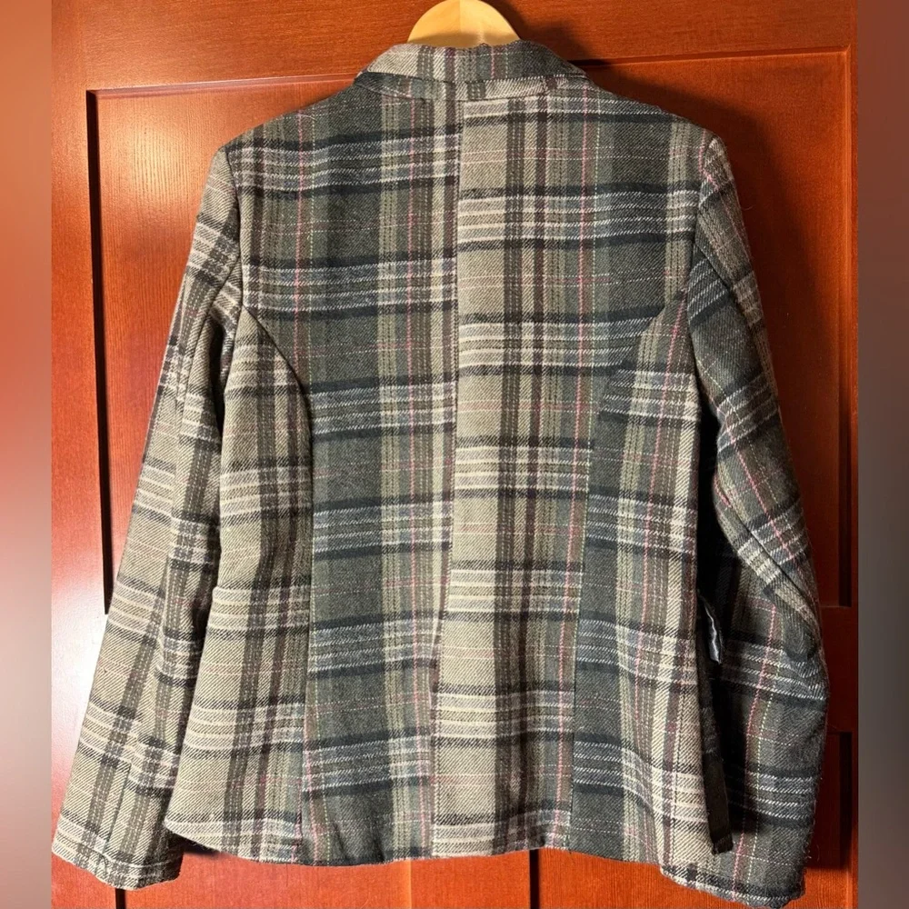 Ashley By 26 International Y2K Brown Plaid Blazer Size XL
